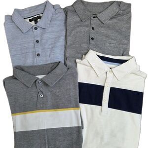 Banana Republic Polo Shirts Mens Med Lot of 4 Performance Luxury Touch Cotton